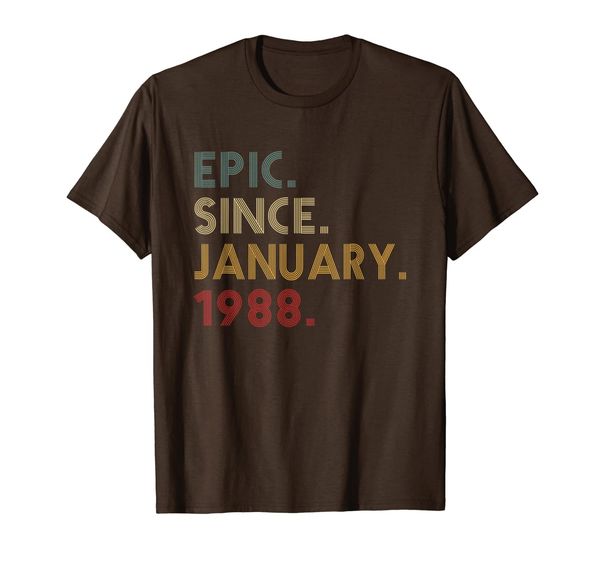 

epic since january 1988 32nd birthday gift 32 years old t-shirt, White;black