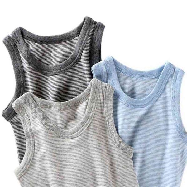 

striped boy baby thin section vest round neck cotton sleeveless bottoming summer p4278 210622, Blue
