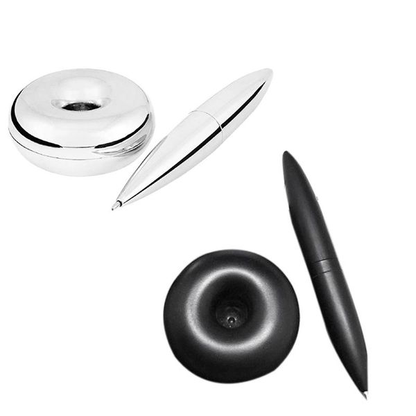 Caneta de caneta esferográfica com caneta flutuante com base magnética do ponto de bola cromada escrevê -se do gabinete