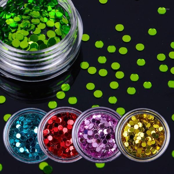 

box 2mm solid color nail glitter sequins shiny paillettes hologram art 12 colors for choose1, Silver;gold