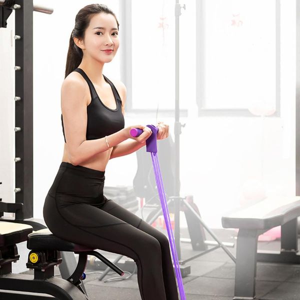 

multi function resistance bands weight loss fitness equipment 4 tube tension trainer sports foot expander pull leg rope