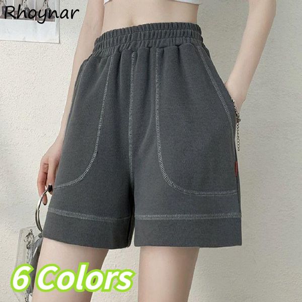 

women's shorts women simple loose daily pockets high waist summer home soft all-match leisure students harajuku trendy ulzzang bf femal, White;black