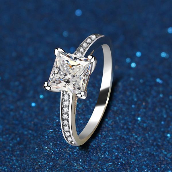 

jewelry women's simple square diamond zircon ring, Black