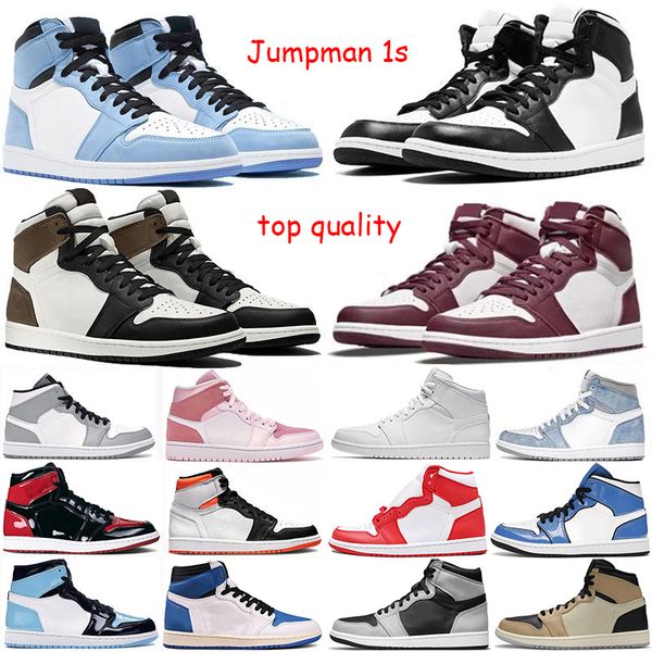 

jump 1 high og basketball shoes running jumpman 1s dark mocha bred shadow bordeaux university blue unc twist seafoam men trainers women spor