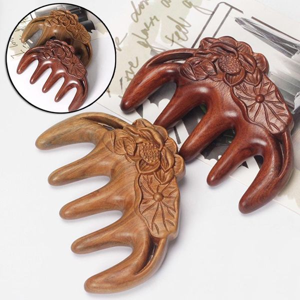 

hair brushes 2021 massage comb green sandalwood wide tooth clear meridian prevent loss round head for men and women, Silver