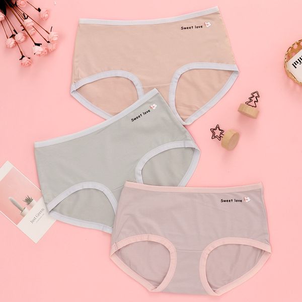 

underwear panties2021 new summer cotton women's middle waist hip lifting girls' triangle pants, Black;white