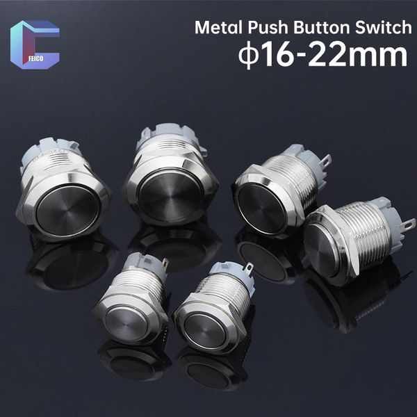 

smart home control 16/19/22mm metal push button-switch waterproof 1no 2pin type no led 5a momentary/self-lock high/flat-head