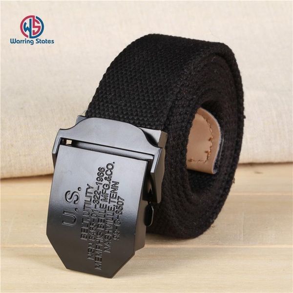 

belts [warring states] tactical belt 3.8cm wide canvas casual outdoor alloy automatic buckle for men, Black;brown