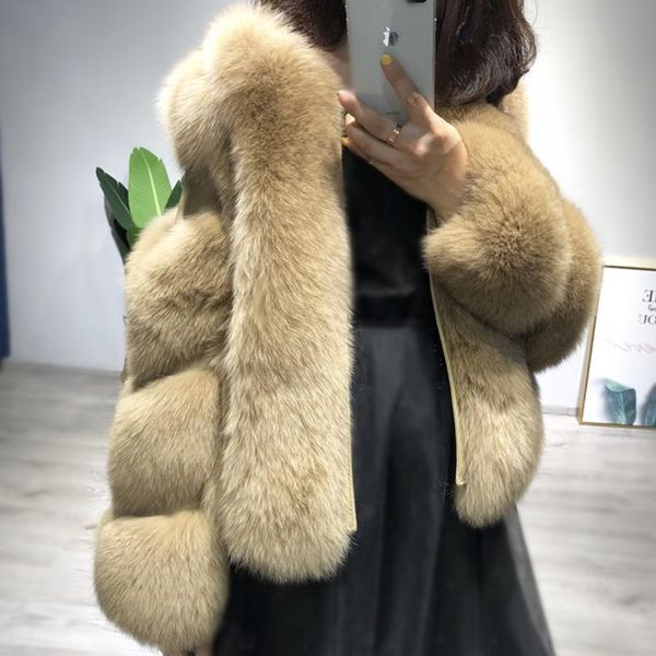 

women's fur & faux 2021 full skin grass jacket with short sleeves korean sheep shows thin waist style, Black