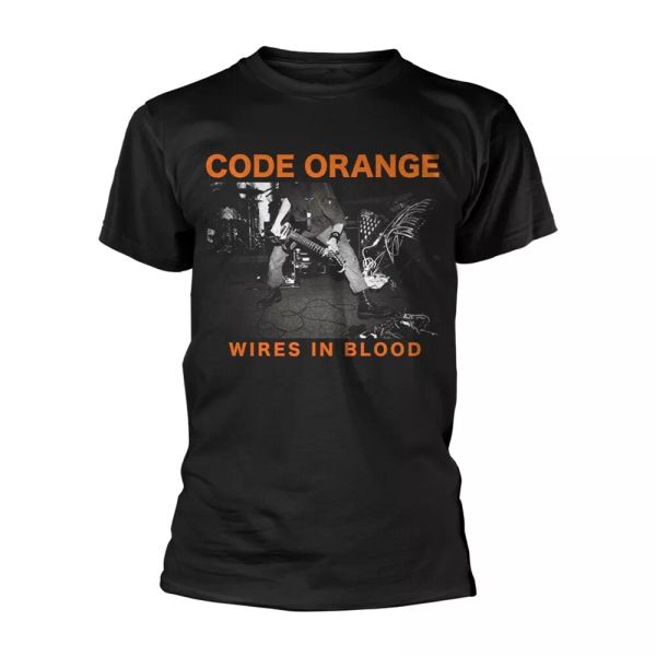 

code orange wires in blood licensed men t-shirt, White;black