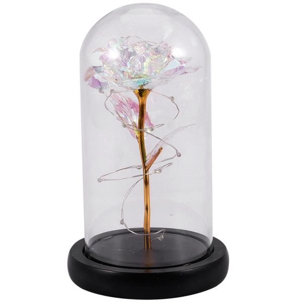 

decorative flowers & wreaths rose lamp, real enchanted in glass dome, preserved flower night light ,eternal gift for her on thanksgivi