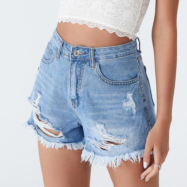 

women's jeans high waist jean shorts women summer loose casual short 2021 korean style all-match ladies denim pants, Blue