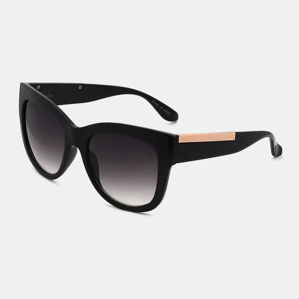 

fashion casual wide side full frame anti-uv sunglasses - black