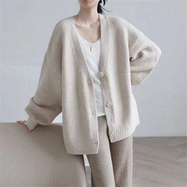 

women's sweaters female knitted sweater, vintage spring cardigan, autumn, loose, turtleneck v, sleeve, female jacket 4zbt, White;black