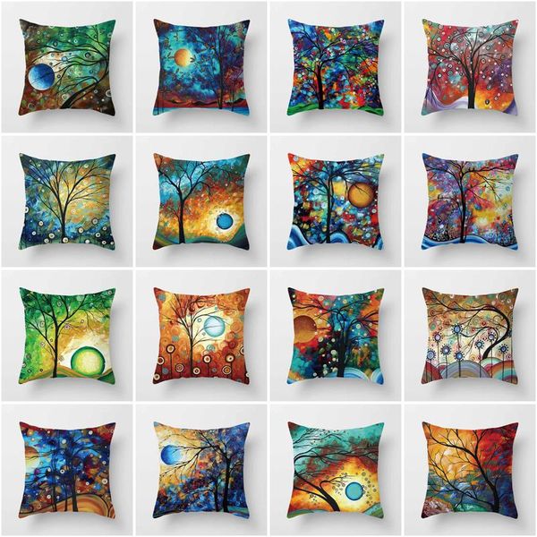 

abstract painting art pictures square cushion cover furniture decoration pillowcase fashionable car seat pillow cushion/decorative