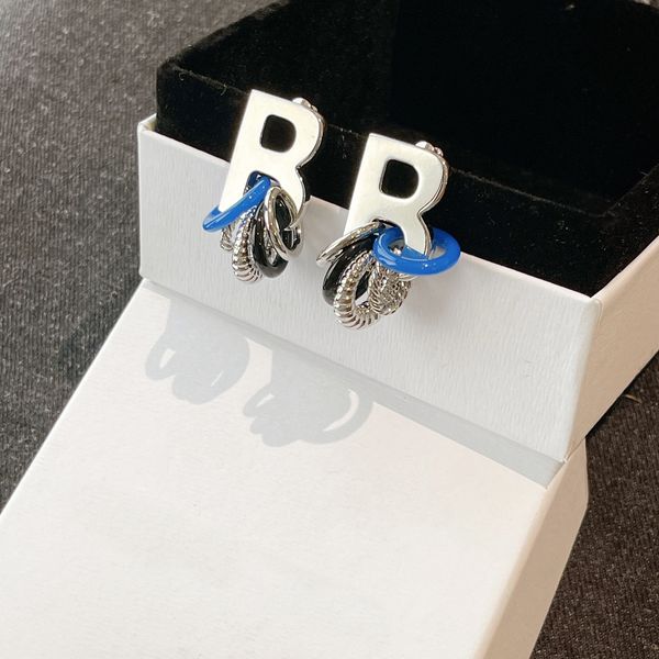 

fashion letters b logo pendant earrings women jewelry luxurys designers earrings brands gold ear studs designer pearl earrings 925 ear hooks, Golden;silver