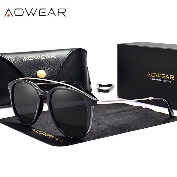 

sunglasses aowear 2021 vintage polarized for women men fashion pink driving sun glasses shades gafas de sol mujer, White;black