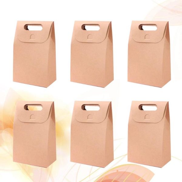 

gift wrap 20pcs portable paper bags folding packaging box cookies containers biscuit holder for home dessert shop (kraft paper)