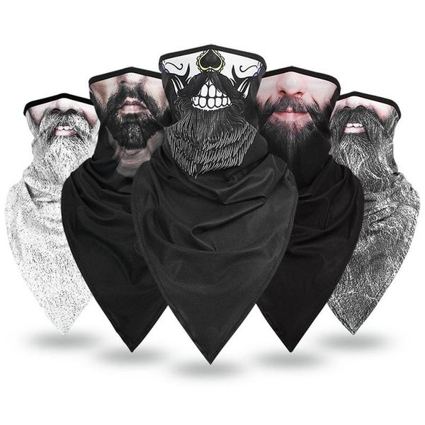 

windproof protection uv bandana cycling magic scarf hiking neck warmer human face head headband headwear men caps & masks, Black