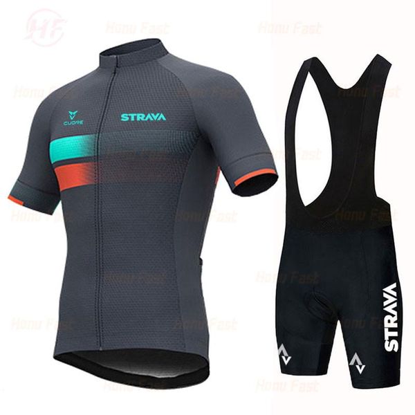 

racing sets summer 2021 strava cycling jersey red bicycle short sleeve clothing bib shorts bike maillot, Black;blue