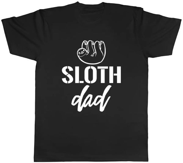 

sloth dad mens t-shirt tee, White;black