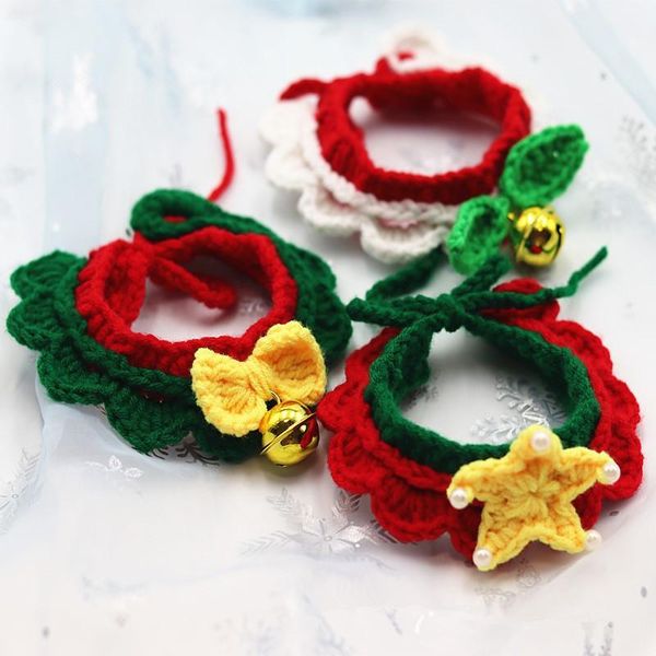 

cat collars & leads and dog pet collar hand-woven wool puppet ornament scarf christmas