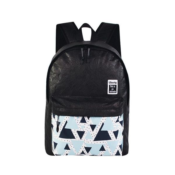 

backpack 2021 men's and women's black washed dupont paper fashion cool geometric pattern