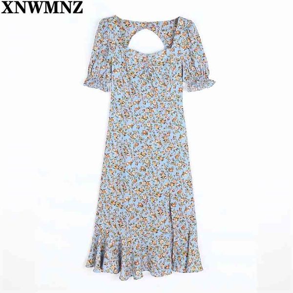 

print pink long party dress women short puff sleeve elegant slim summer show thin split es french style robe 210520, Black;gray