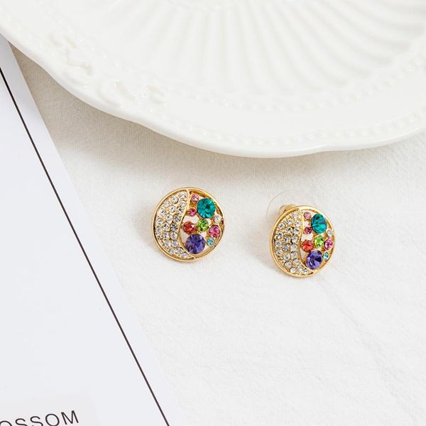 

crystal stud earrings for women sweet korean fashion style earriings party jewelry womens accessories gifts girls, Golden;silver