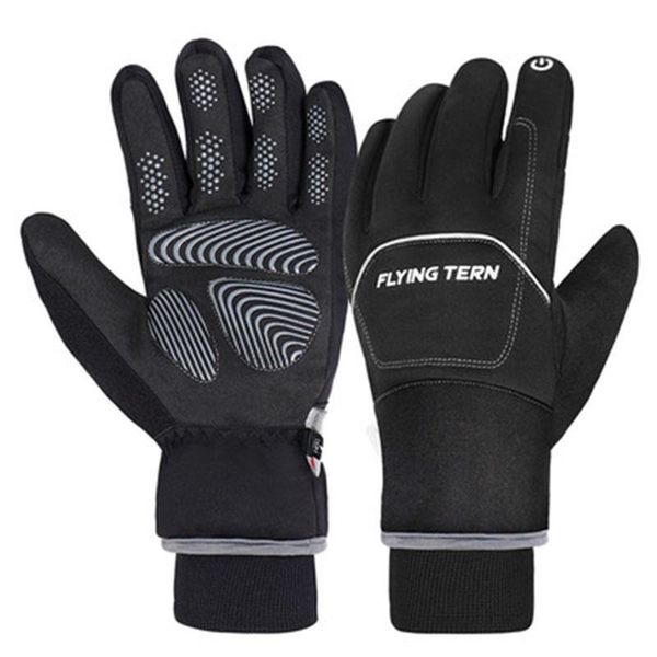 

cycling gloves winter touch screen men women running sports bike anti slip pad motorcycle mtb road bicycle, Black