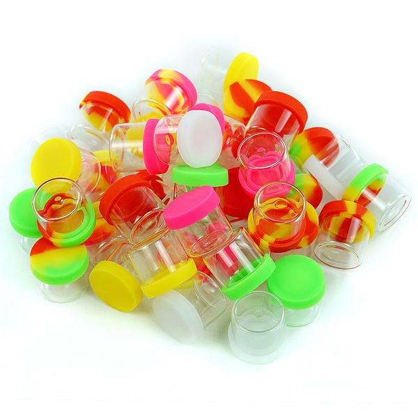 Contenitori in silicone antiaderenti Dab Glass Jars da 6 ml Contenitori per la conservazione portatili di ceraﾠoilﾠrigs