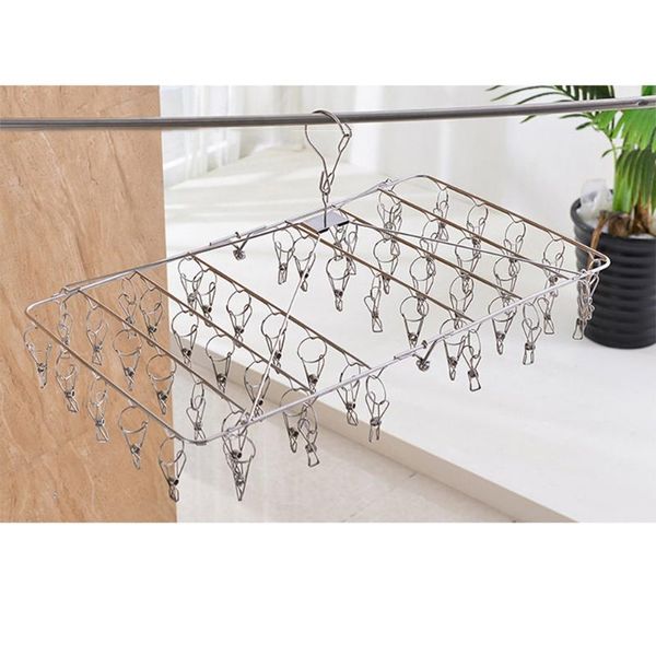 

hangers & racks stainless steel folding clip and drip laundry hanger with set of 52 clothespins for drying clothing towels diaper underwear