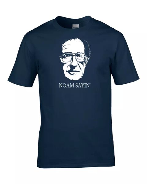 

noam sayin' - noam chomsky inspired- political figures men's t-shirt, White;black