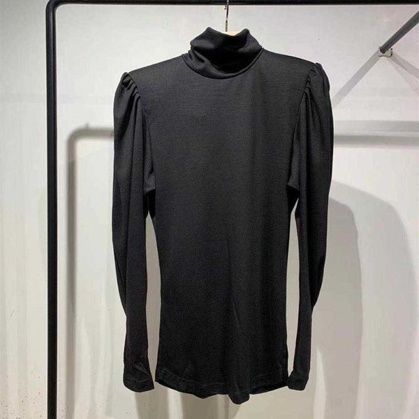 

women's t-shirt t shirt two colors tees women long sleeve turtleneck simple early autumn ladies casual bottoming t- mgx4, White