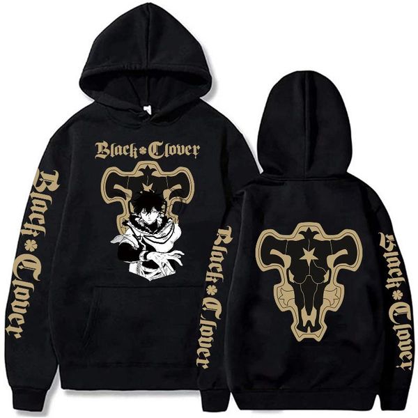 

men's hoodies & sweatshirts harajuku black clover hoodie anime printed hip hop streetwear casual sweatshirt