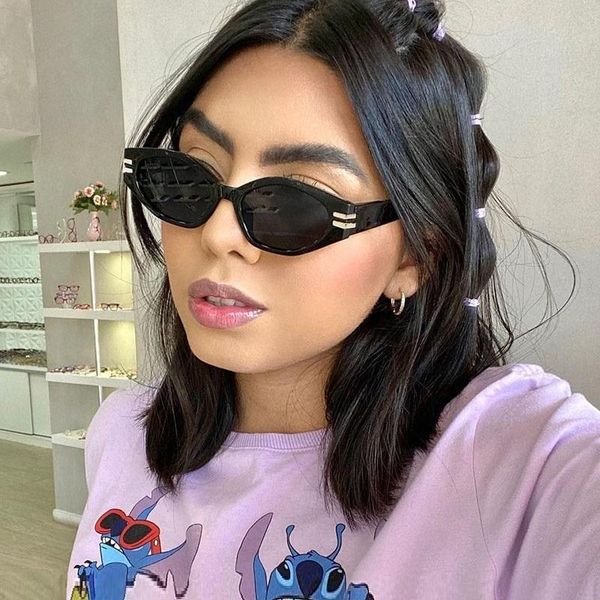 

sunglasses cat eye shades women vintage small square glasses sun female metal hinge zonnebril dames, White;black
