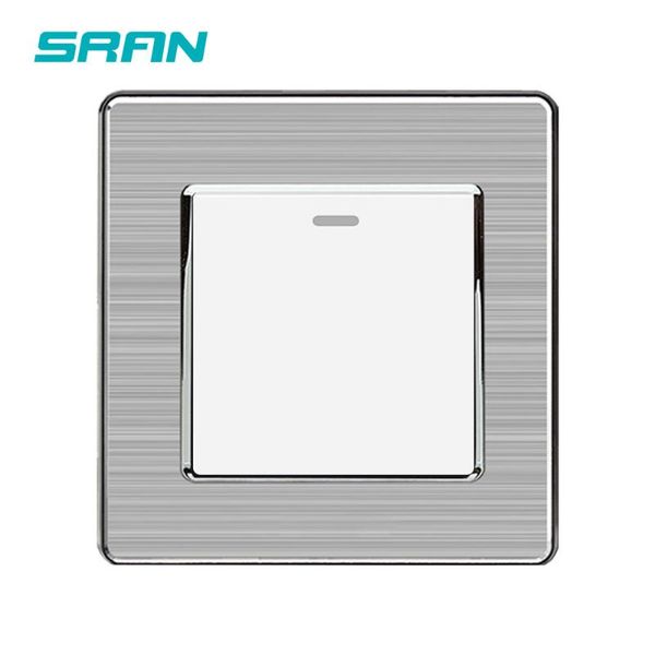 

smart home control sran uk standard 1gang 1way rocker switch,250v 16a wall switch stainless steel panel 86mm*86mm white/black/gold