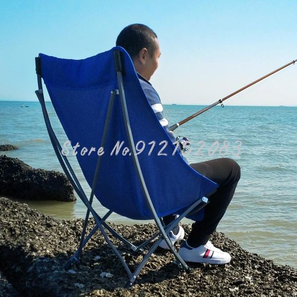 

camp furniture outdoor folding chair high back reclining moon portable camping beach fishing balcony leisure