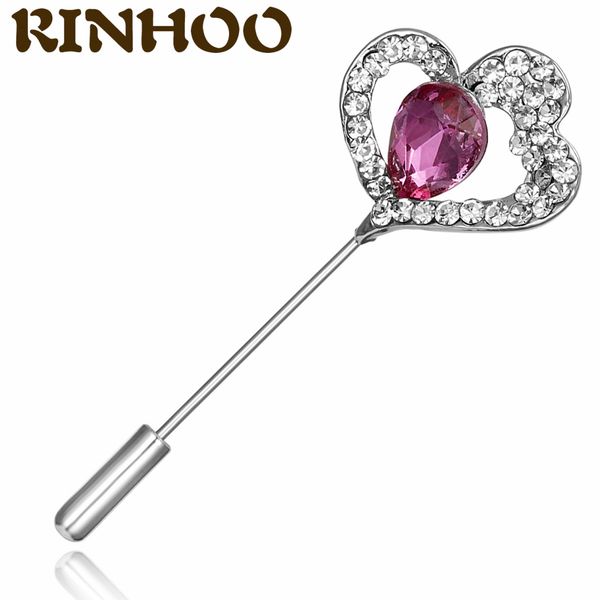 

red crystal flower long needle brooch pin for women new fashion sweater shawl scarf buckle coat jewelry accessoriesdio chan contact, Gray