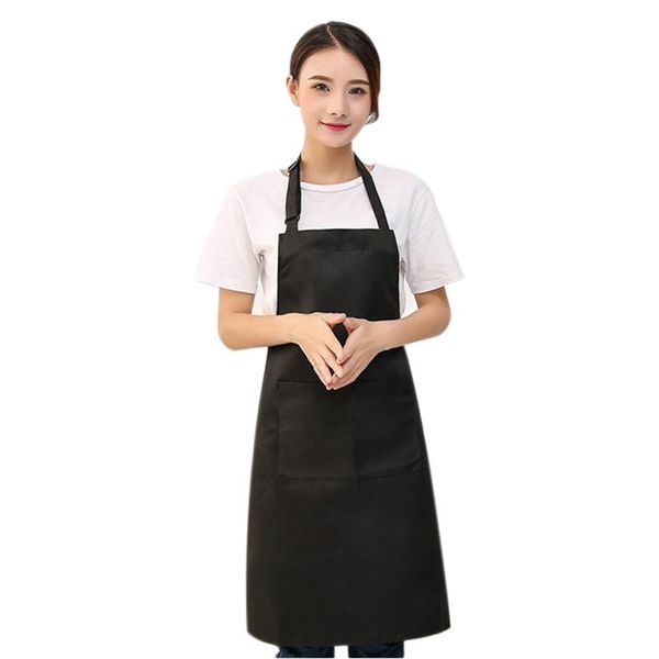 

aprons 2 pack cotton adjustable bib with pockets cooking kitchen for women men chef,black
