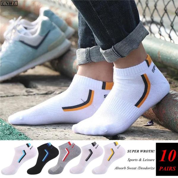 

men's socks 10 pairs sports ankel low tube deodorant casual cotton summer thin invisible short sokken, Black