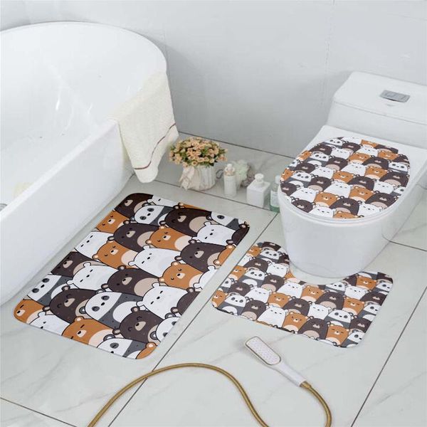 

bath mats bathroom rug and mat 3d cartoon cat printed non-slip set shower toilet room carpet rugs decoration