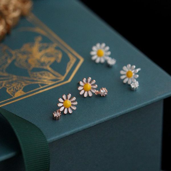 

silver fashion delicacy little daisy ear stud girl's gift party banquet women's jewelry earrings 2021, Golden;silver