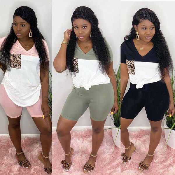 

women's tracksuits amazon european and american spring summer striped leopard pocket solid pants suit, Gray
