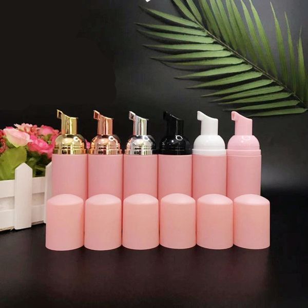 Rosa Kunststoff-Schaumflaschen, Schaumpumpenflaschen, 60 ml, Schaumspender, leere, nachfüllbare Reiseflaschen für Handshampoo, Reinigung, Flughafen-Outdoor-Zubehör