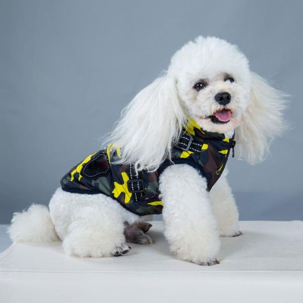 

dog apparel with reflective strip winter warm adjustable outdoor windproof soft cute clothes zipper closure pet jacket fashion polyester
