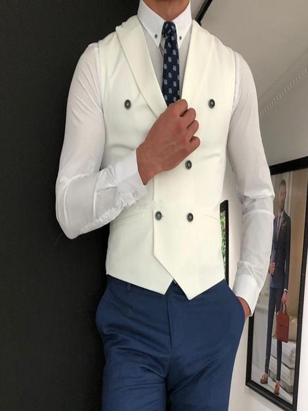 

men's vests men's double-breasted v-neck one-piece suit vest lapel custom wedding, Black;white