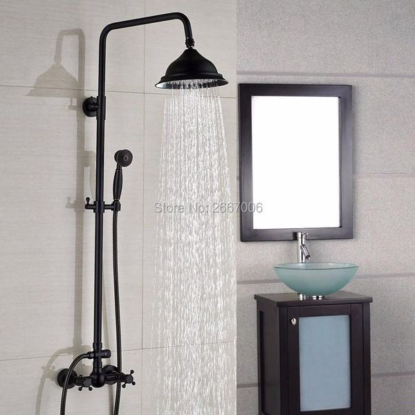 

euro design retro wall mounted shower set with pipe black bronze bathroom rainfall sanitaryware gi271 sets