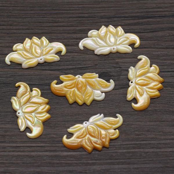 

charms natural seawater shell pendant mother of pearl flower for jewelry making diy necklace earrings accessory, Bronze;silver