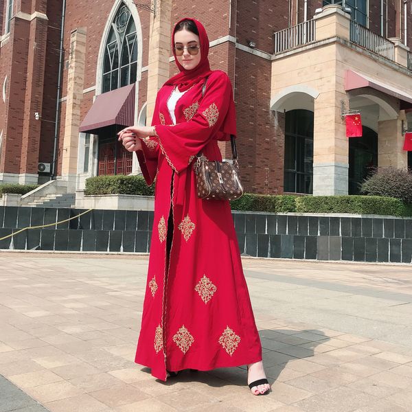 

Eid Muslim Abayas for Women Open Abaya Dubai Turkish Dresses Cardigan African Hijab Dress Moroccan Kaftan Islamic Clothing Robes